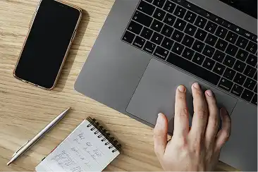 Person using a laptop
